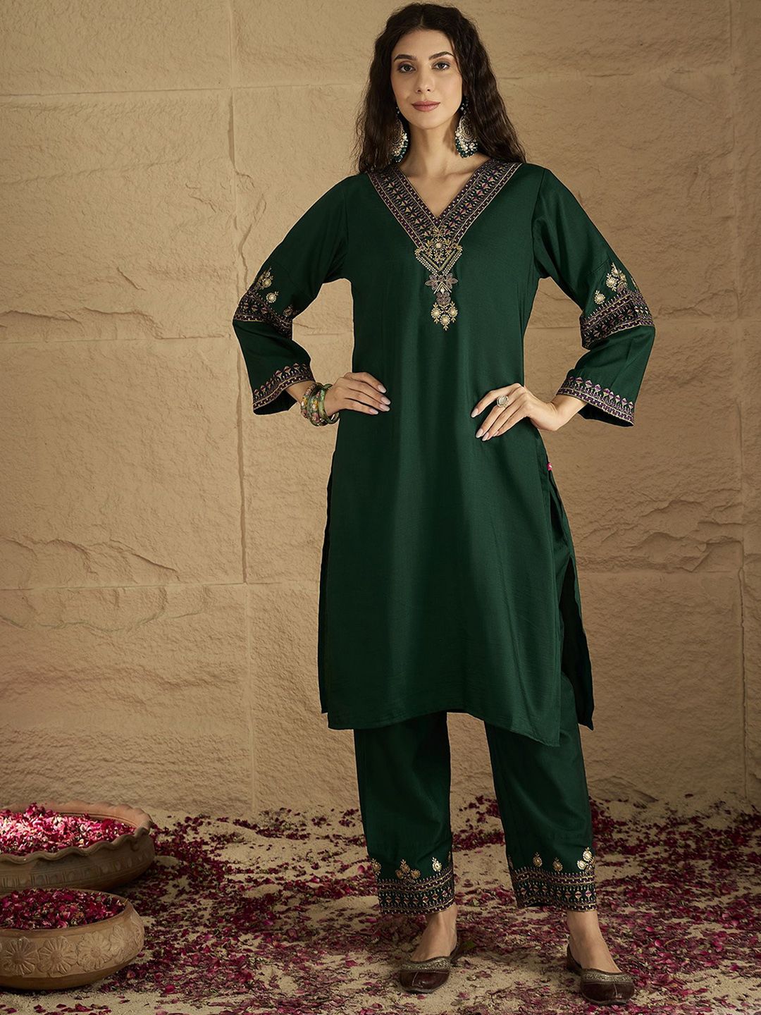 Varanga Women Ethnic Motifs Printed Kurta with Trousers & Dupatta