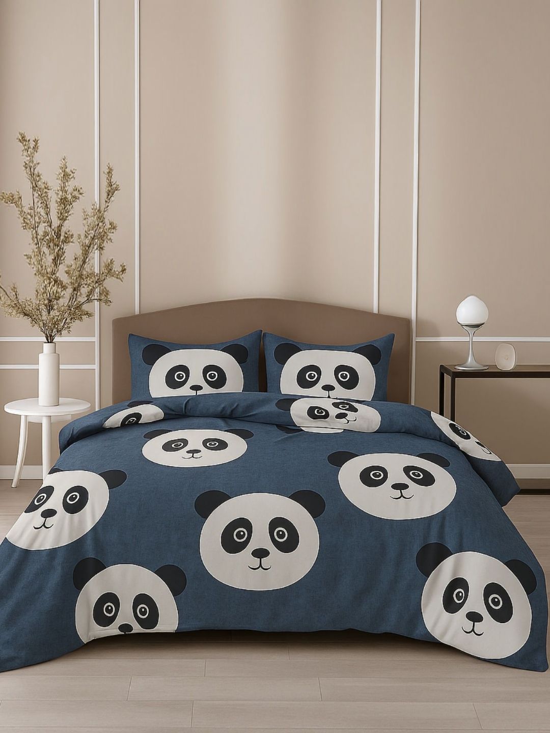 INDHOME LIFE Blue & White Printed Cotton 220 TC Queen Bedsheet Set 2.28 x 2.28 m-picture-38