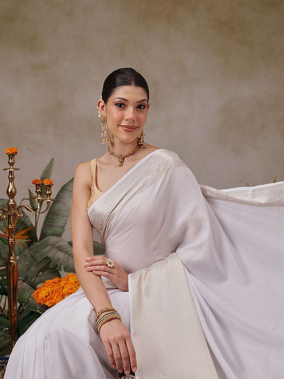 Silk Land Woven Design Zari Kasavu Saree-image-11