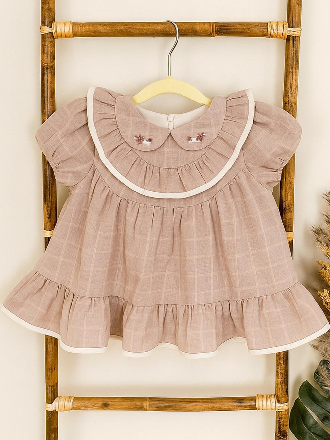 BABY TWINKLES Girls Mauve Cotton Dresses-picture-29