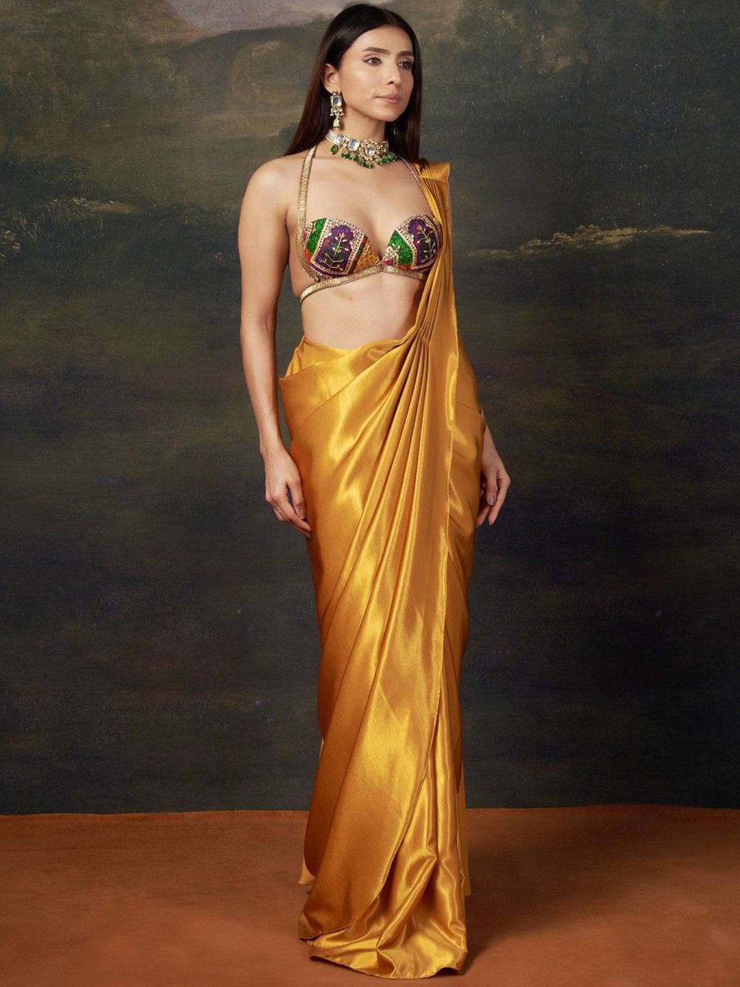 THETAA Pre-Draped Saree with Stitched Blouse-picture-28