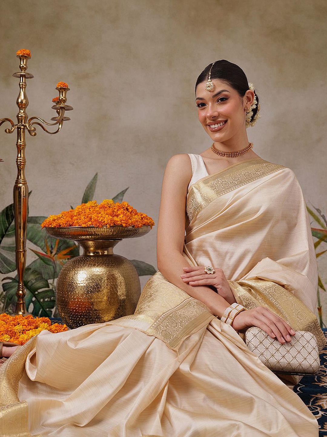 Silk Land Woven Design Border Zari Kasavu Saree-picture-53