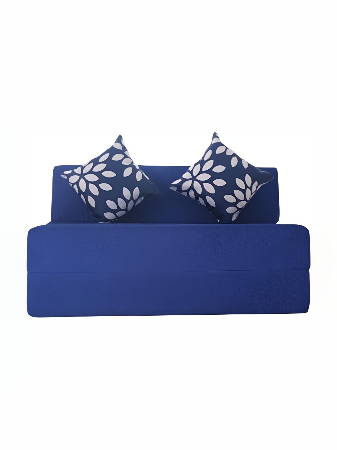 FRIENDS LIFE Blue & White 2 Seater Comfort Sofa Cum Bed With Pillows-picture-17