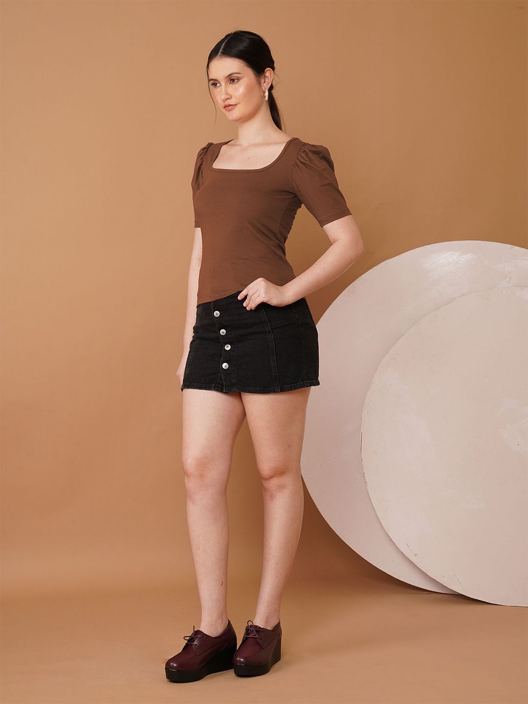 Chemistry Women Solid Scoop Neck Cotton Top-picture-28