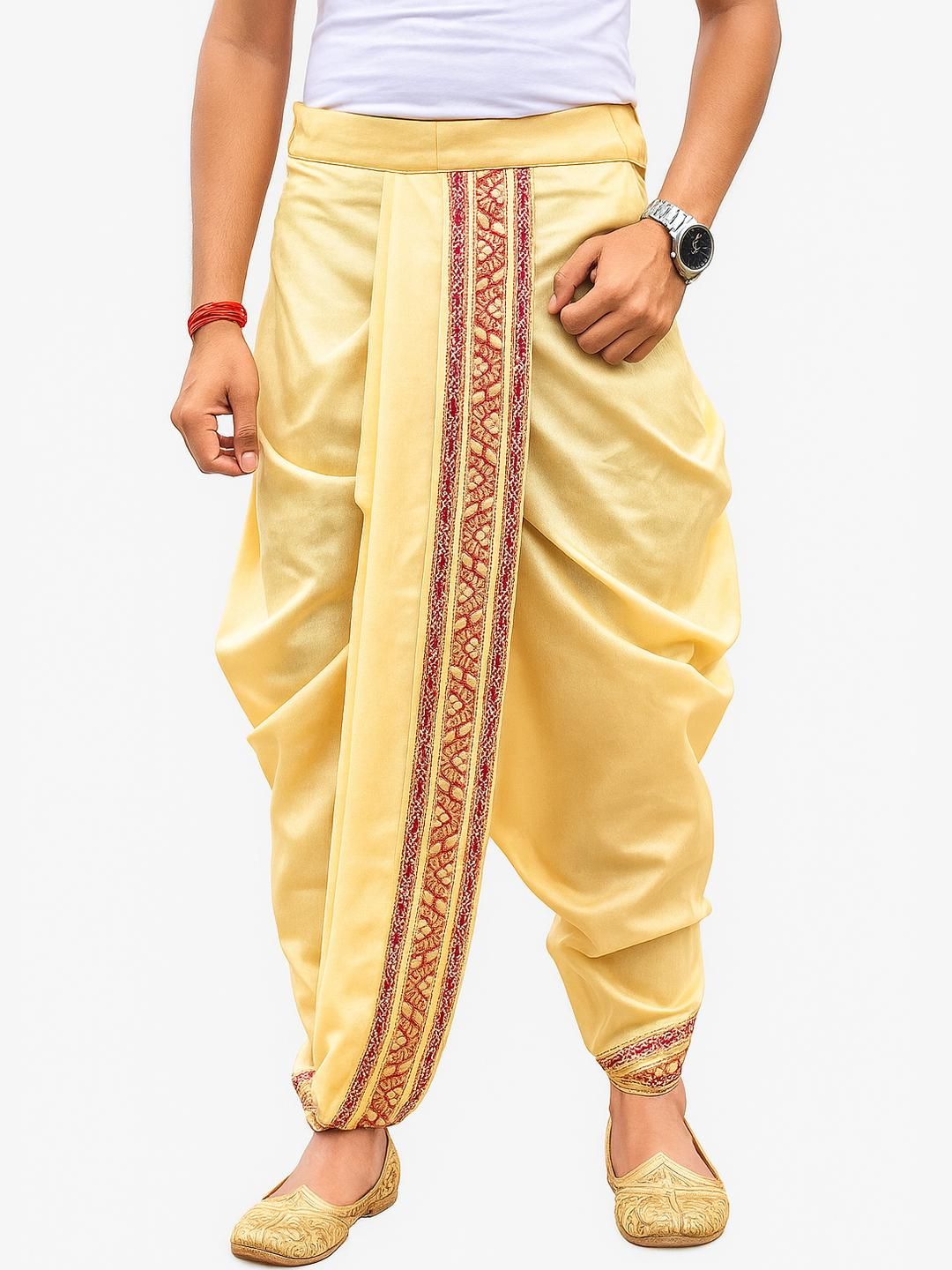 AMIT ONLINE Stylish Men's Solid Dupion Silk Bengali Style Dhoti Pant-picture-14