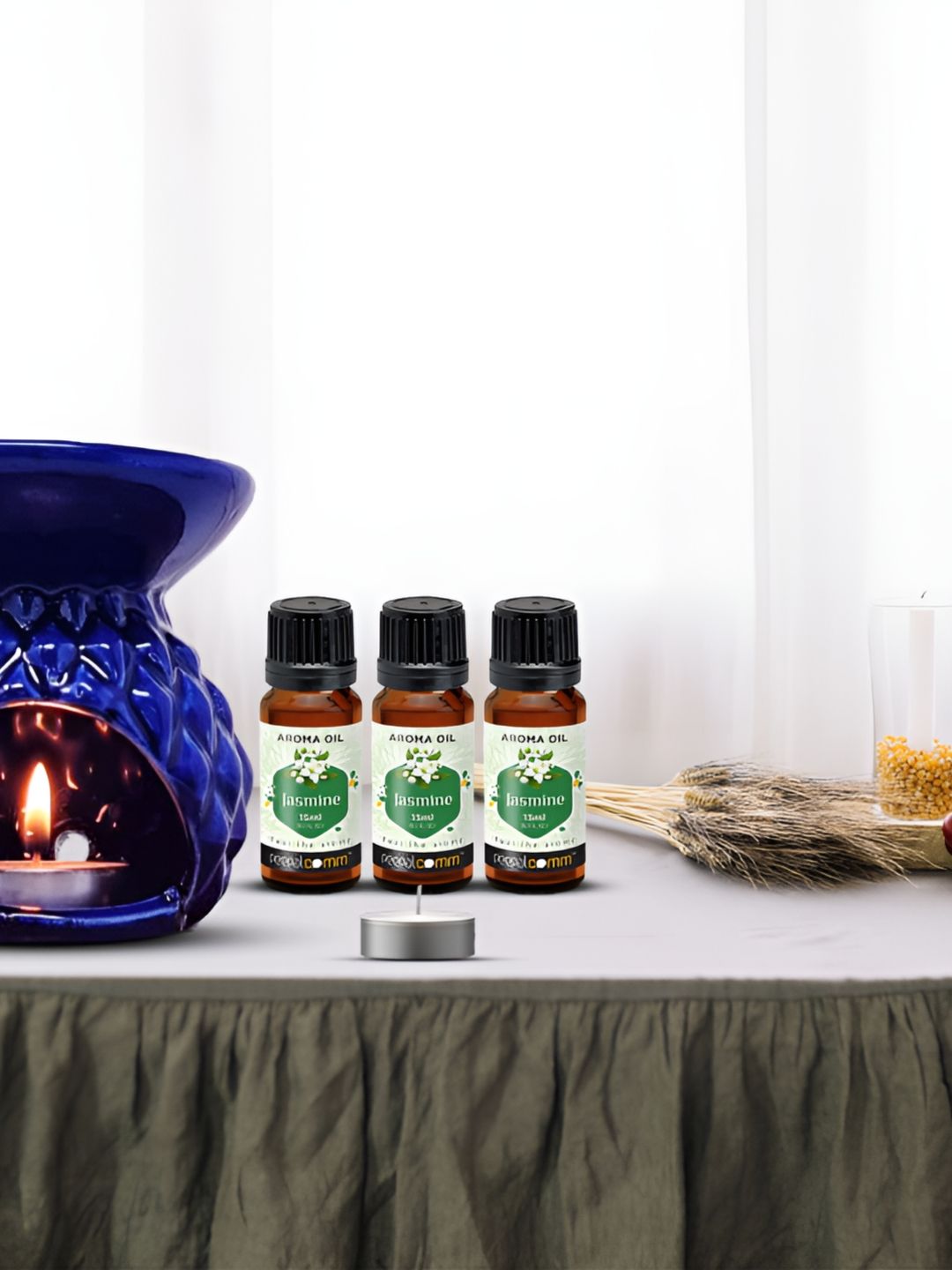 PEEPALCOMM 4-Pcs Blue Aroma Oil Diffuser With Scented Oils (15ml)-image-19