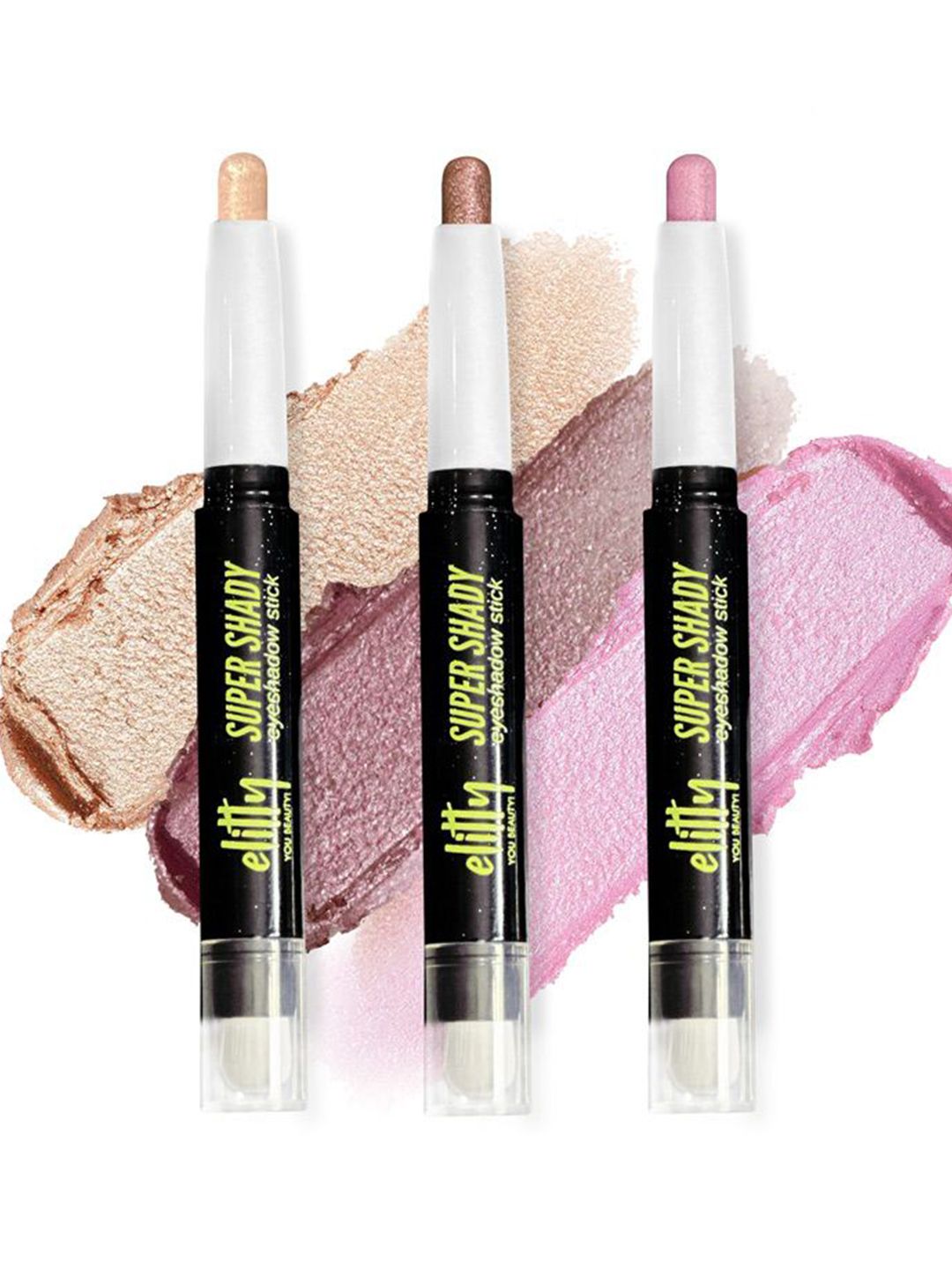 Elitty Set Of 3 Super Shady Shimmer Eyeshadow Stick - Pink, Wine Red, Champagne Gold-image-42