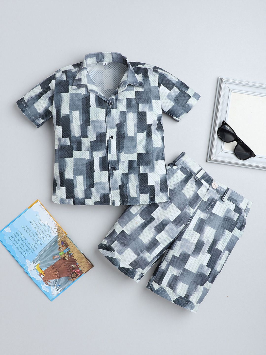 BAESD Boys Printed Short Sleeves Shirt With Shorts-picture-24