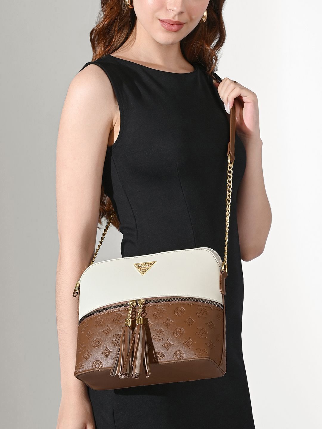LAVIE Signature Women Colourblocked Crossbody Tasselled Sling Bag-picture-25
