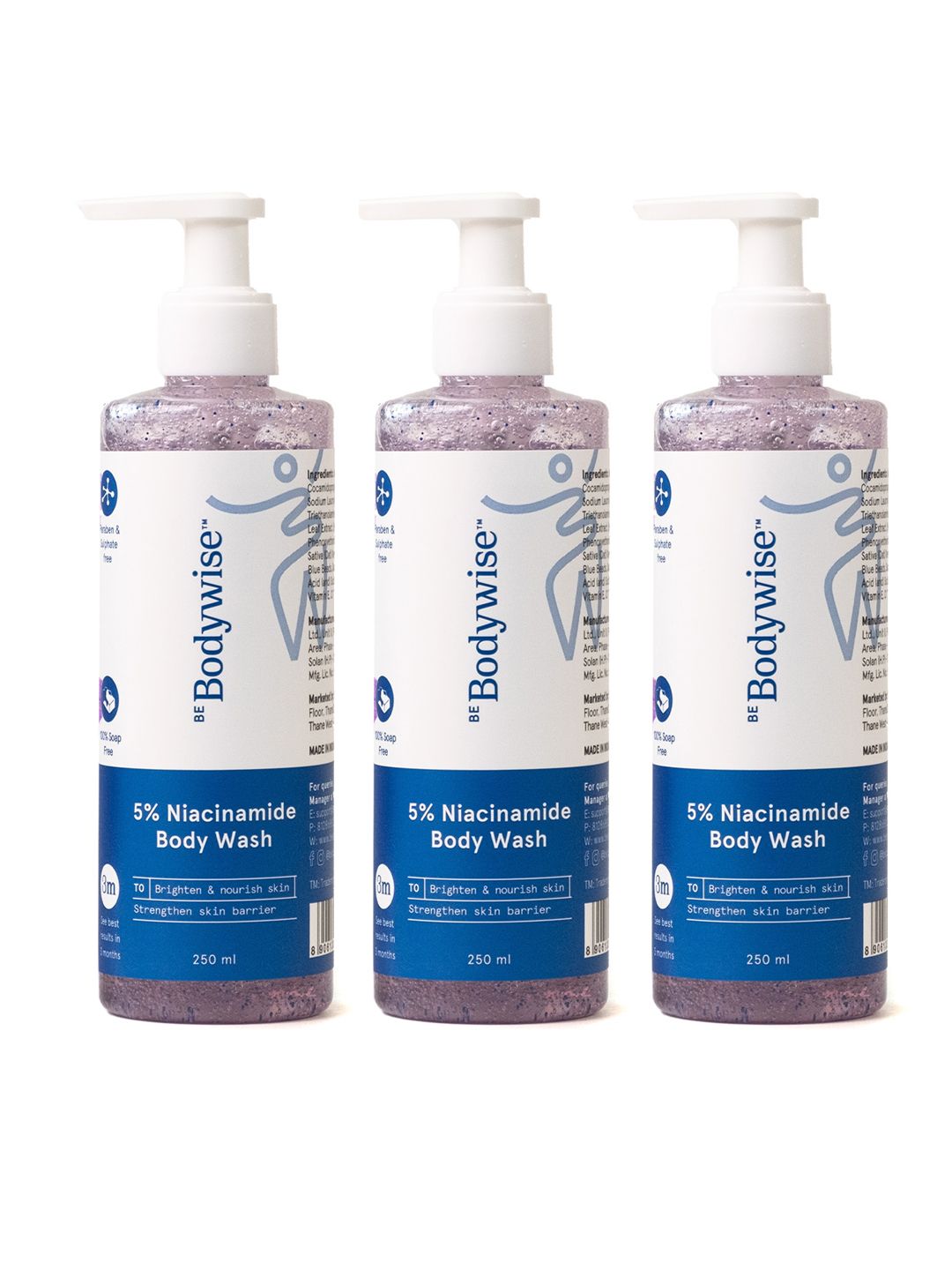 Be Bodywise 3-Pcs 5% Niacinamide Body Wash with Aloe Vera for Hydration - 250 ml each-image-46