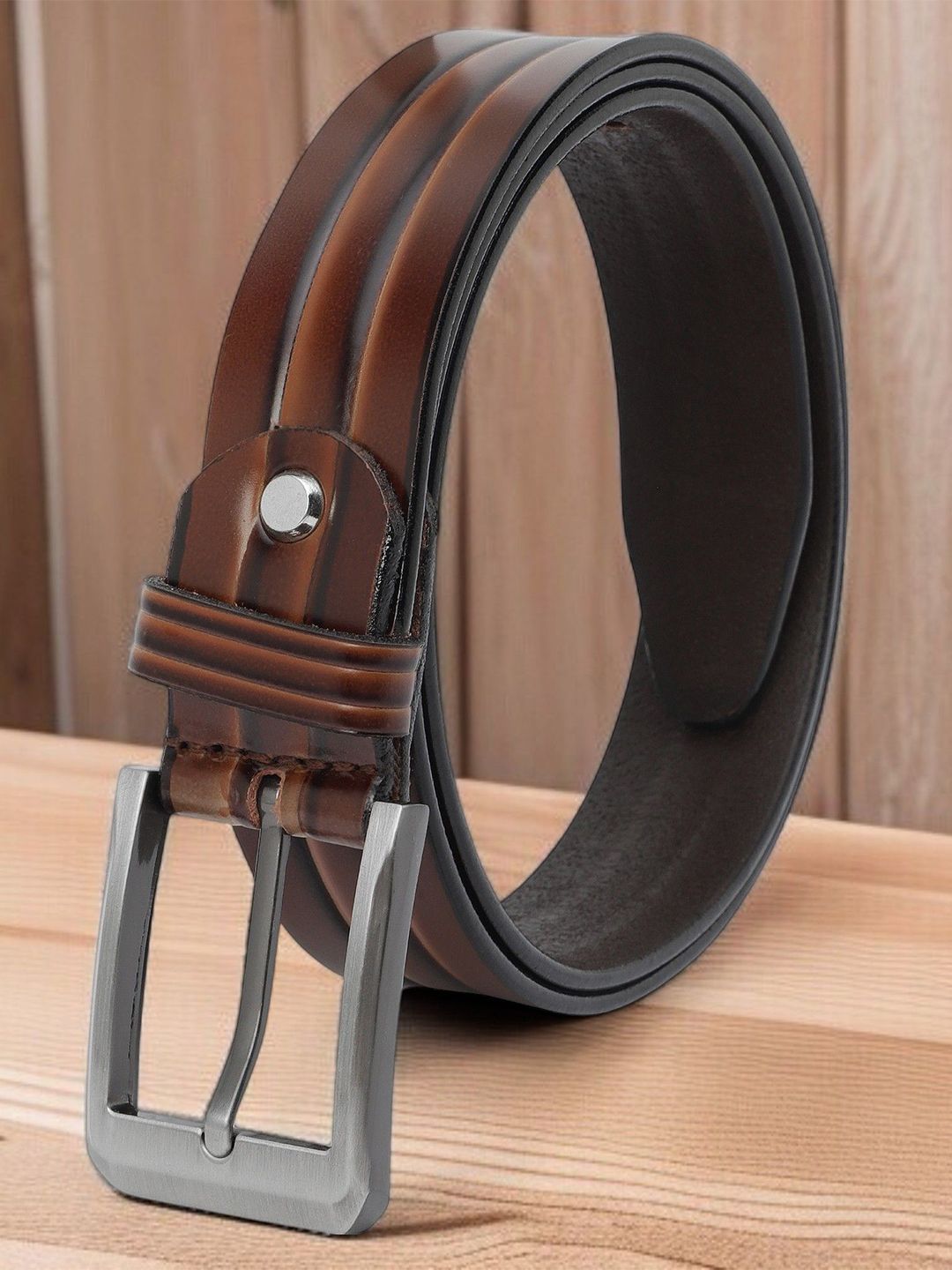 The Roadster Lifestyle Co. Men Textured Genuine Leather Formal Belt-picture-38