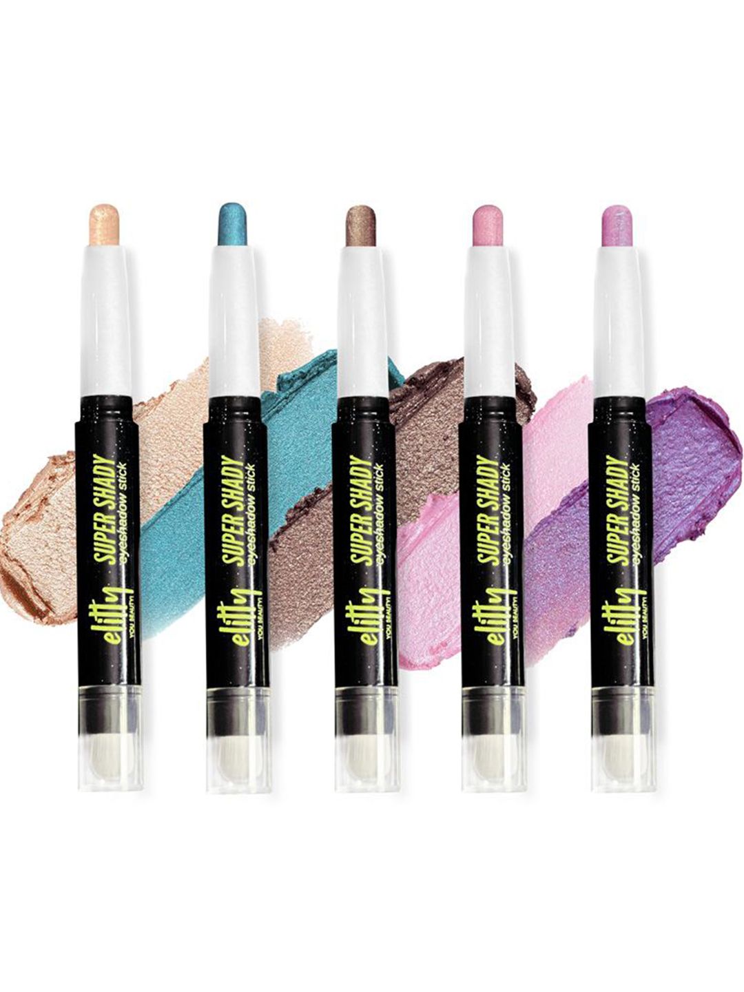 Elitty Set Of 5 Super Shady Shimmer Eyeshadow Stick - Champagne Golden, Smokey Brown-picture-29