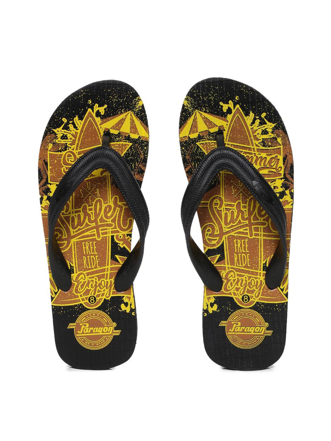 Paragon Men Printed Rubber Slip-On Flip Flops-image-43
