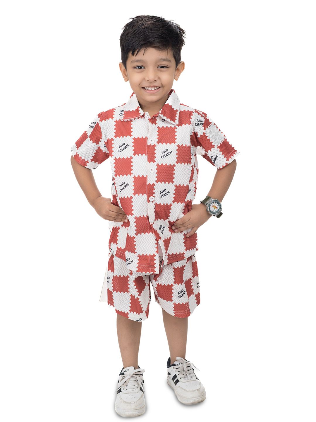 NEW GEN Boys Checked T-shirt and Shirt with Shorts-picture-55