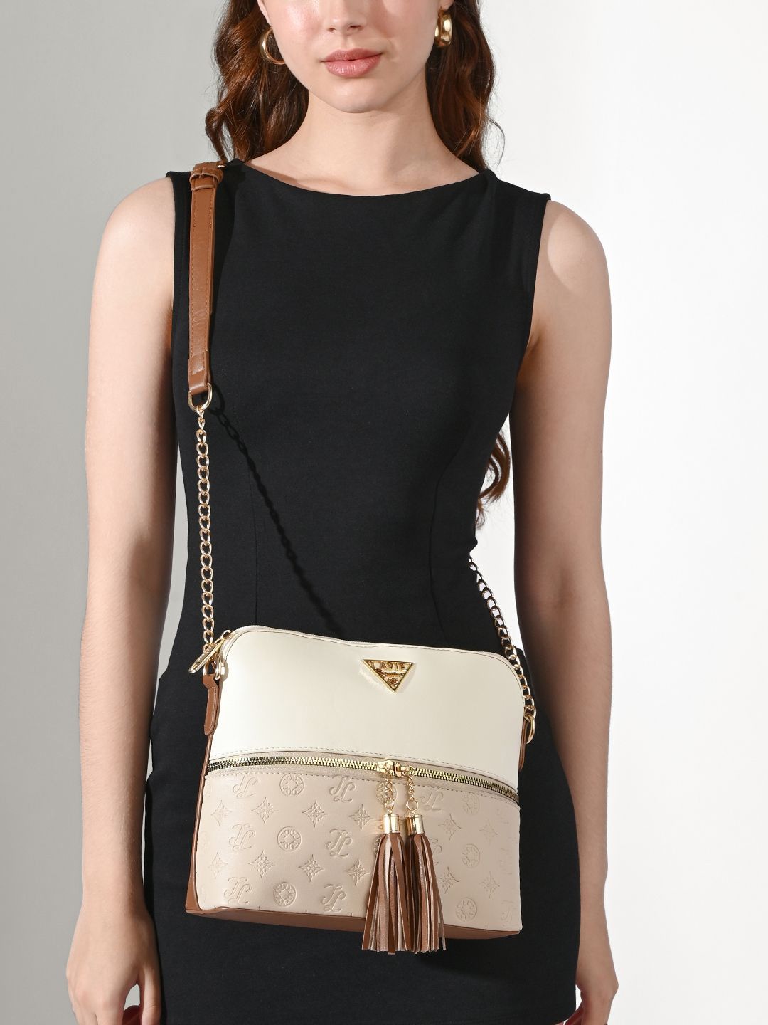 LAVIE Signature Women Colourblocked Crossbody Tasselled Sling Bag-picture-15