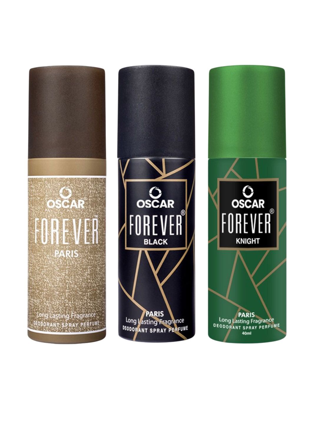 OSCAR Set Of 3 Forever Paris Black & Knight Long-Lasting Deodorants - 40 ml Each-image-13