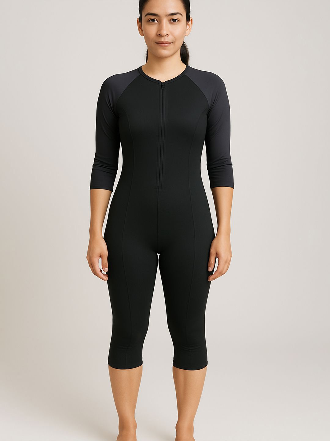 LYCOT Round Neck Legsuit With Front Zipper-picture-15