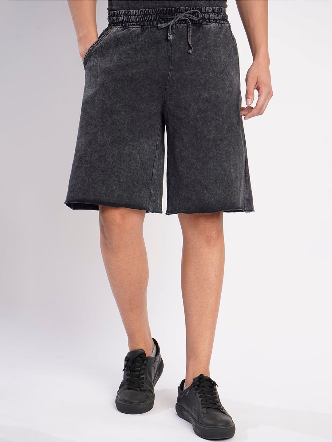 Bene Kleed Men Relaxed Fit Raw edge Cotton Shorts-picture-12