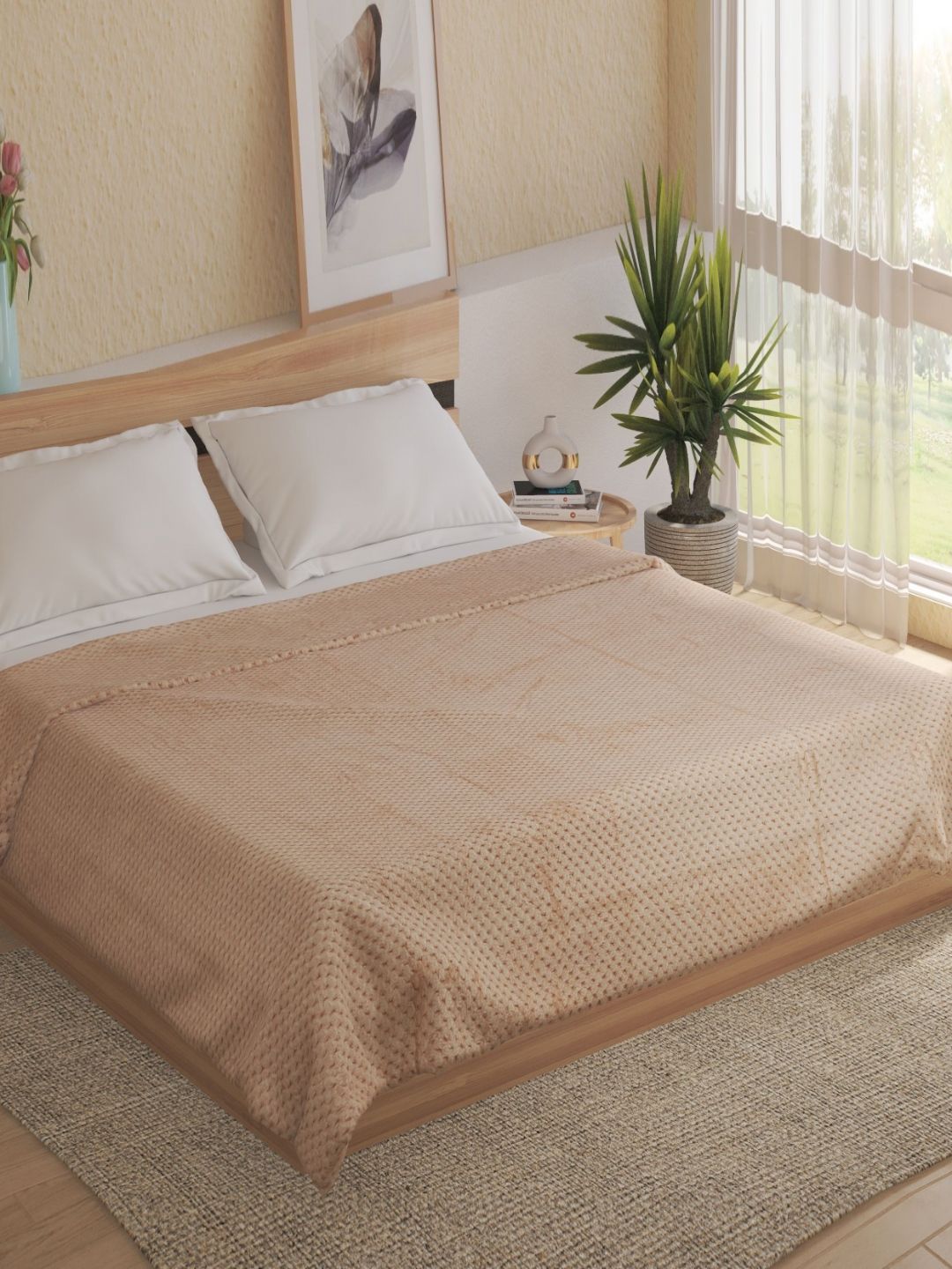 Home Centre Spinel Popcorn Beige Double Bed Blanket-image-34