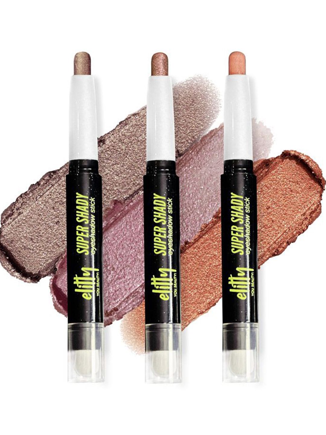 Elitty Set Of 3 Super Shady Shimmer Eyeshadow Stick - Copper, Wine Red, Smokey Brown-image-3