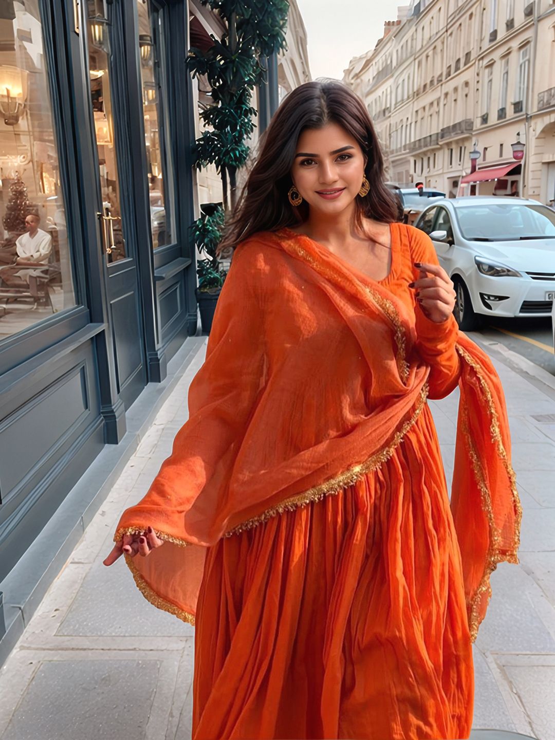 Aaghnya Women Regular Kurta with Trousers & With Dupatta