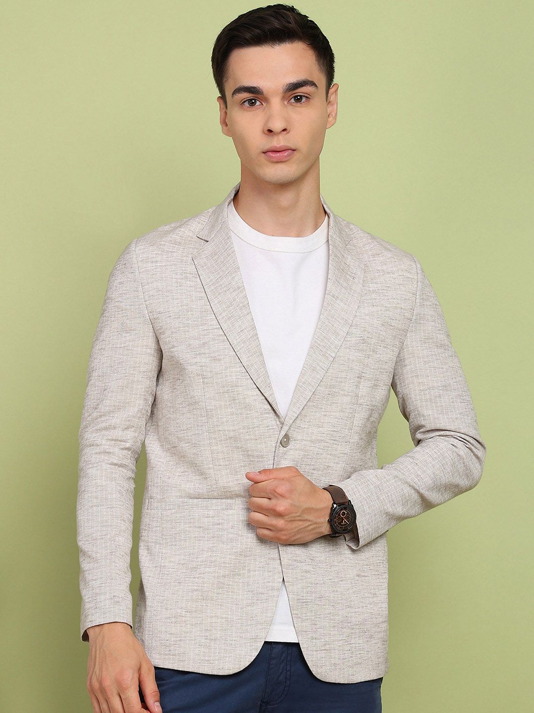 FUBAR Striped Slim Fit Single-Breasted Blazer-picture-42