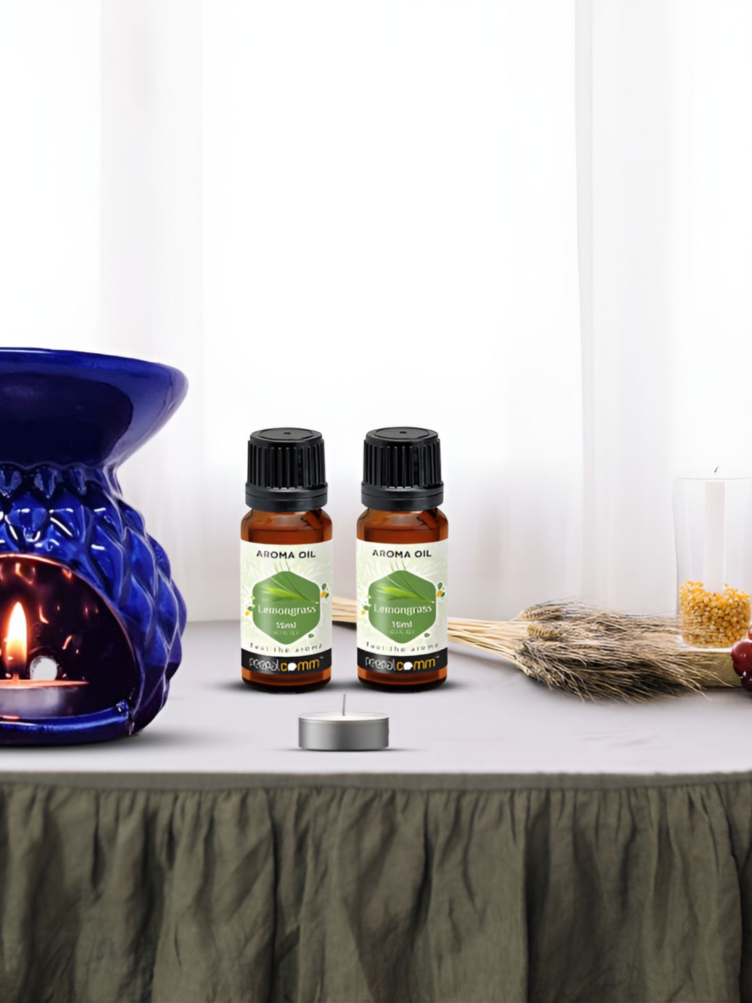 PEEPALCOMM 3-Pcs Blue Aroma Oil Diffuser With Scented Oils (15ml)-picture-44