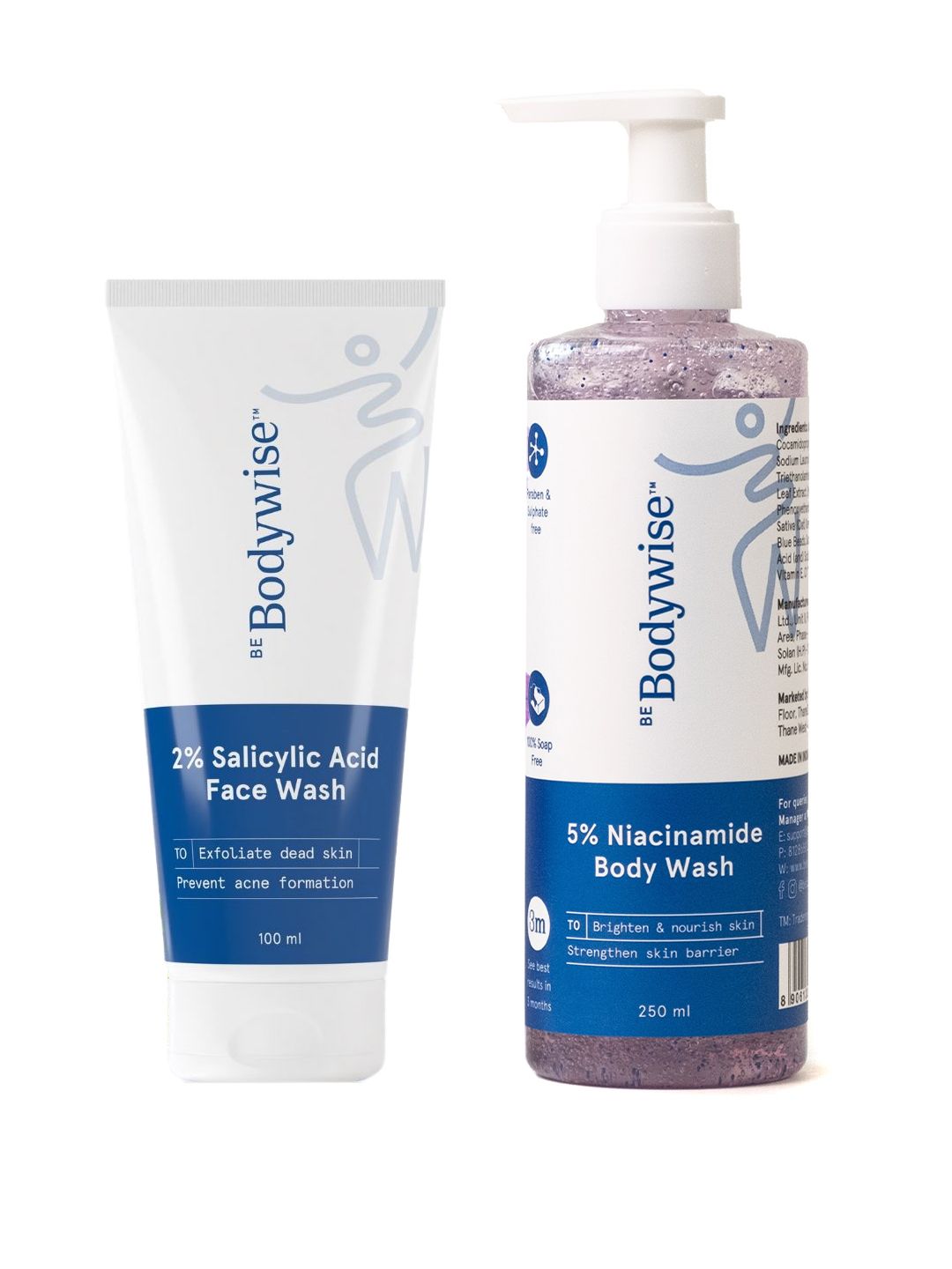 Be Bodywise Set of 2% Salicylic Acid Gel Face Wash 100ml & Niacinamide Body Wash 250ml-image-41