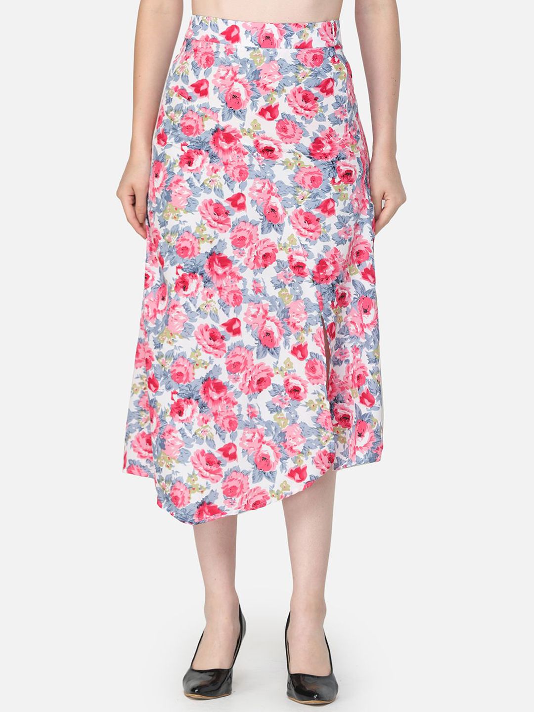 CORSICA A-Line Floral Printed Knee Skirt-picture-16