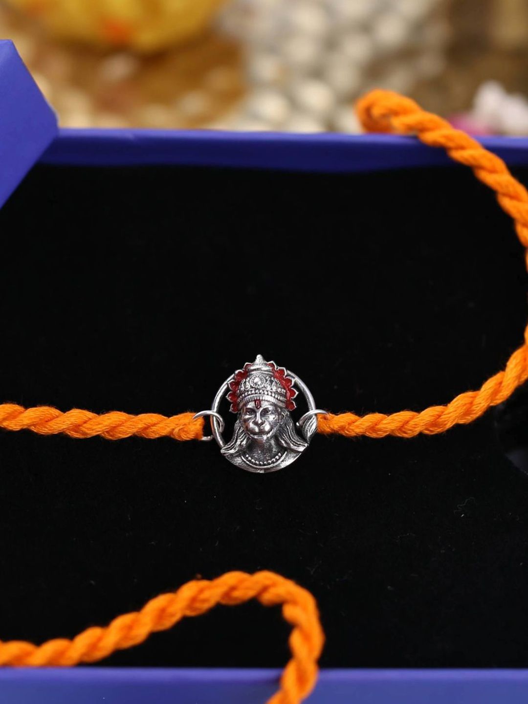Meenakari Heritage Jewellery Bajranbali Thread Rakhi-picture-28