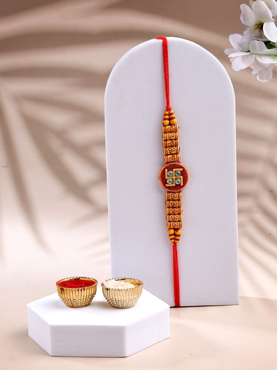 ADIVA Set Of 1 Rakhi With Roli Chawal & Greetings Card-picture-5