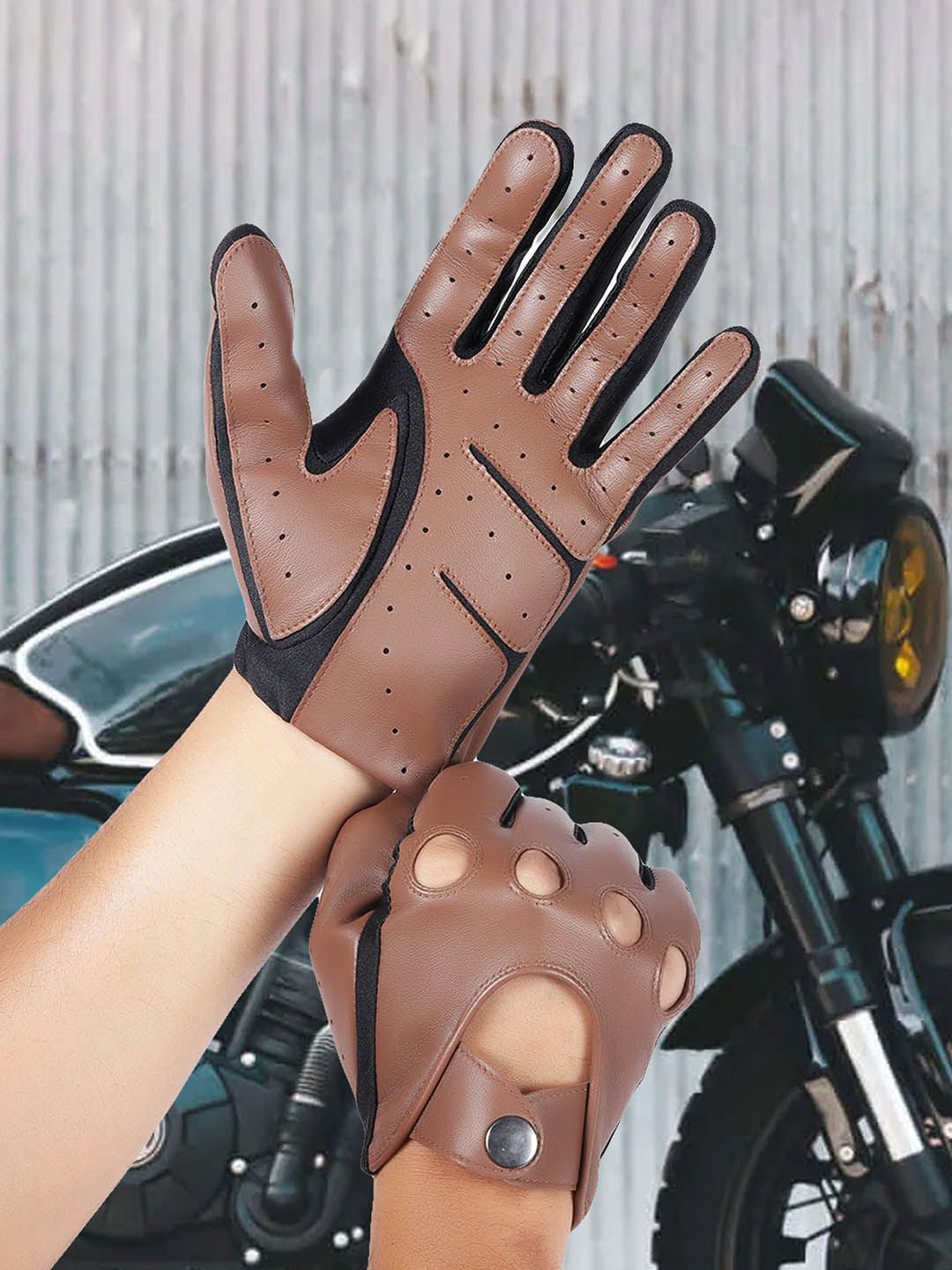 IN.HIDE Men Leather Riding Gloves-image-32