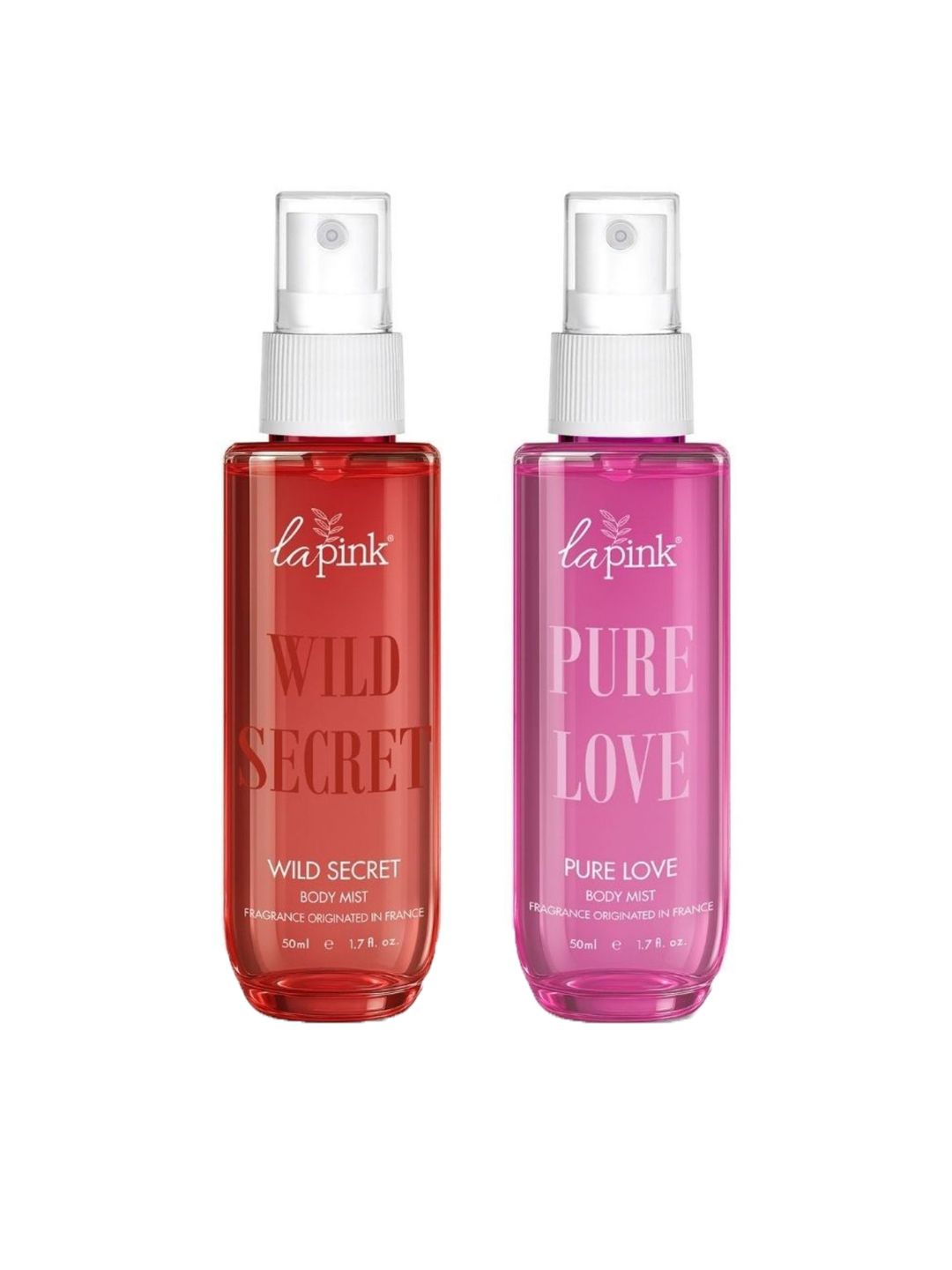 La Pink Set Of 2 Wild Secret & Pure Love Long Lasting Body Mist Spray - 50 ml Each-picture-51