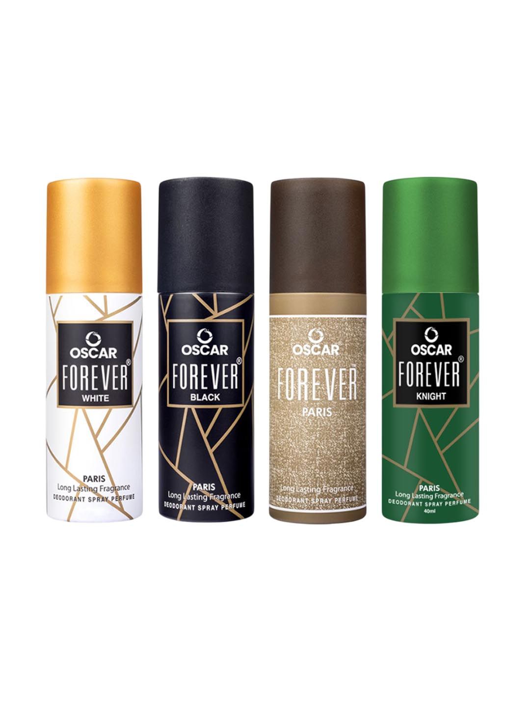 OSCAR Set Of 4 Forever Paris Black White & Knight Deodorant Body Spray - 40 ml Each-image-12