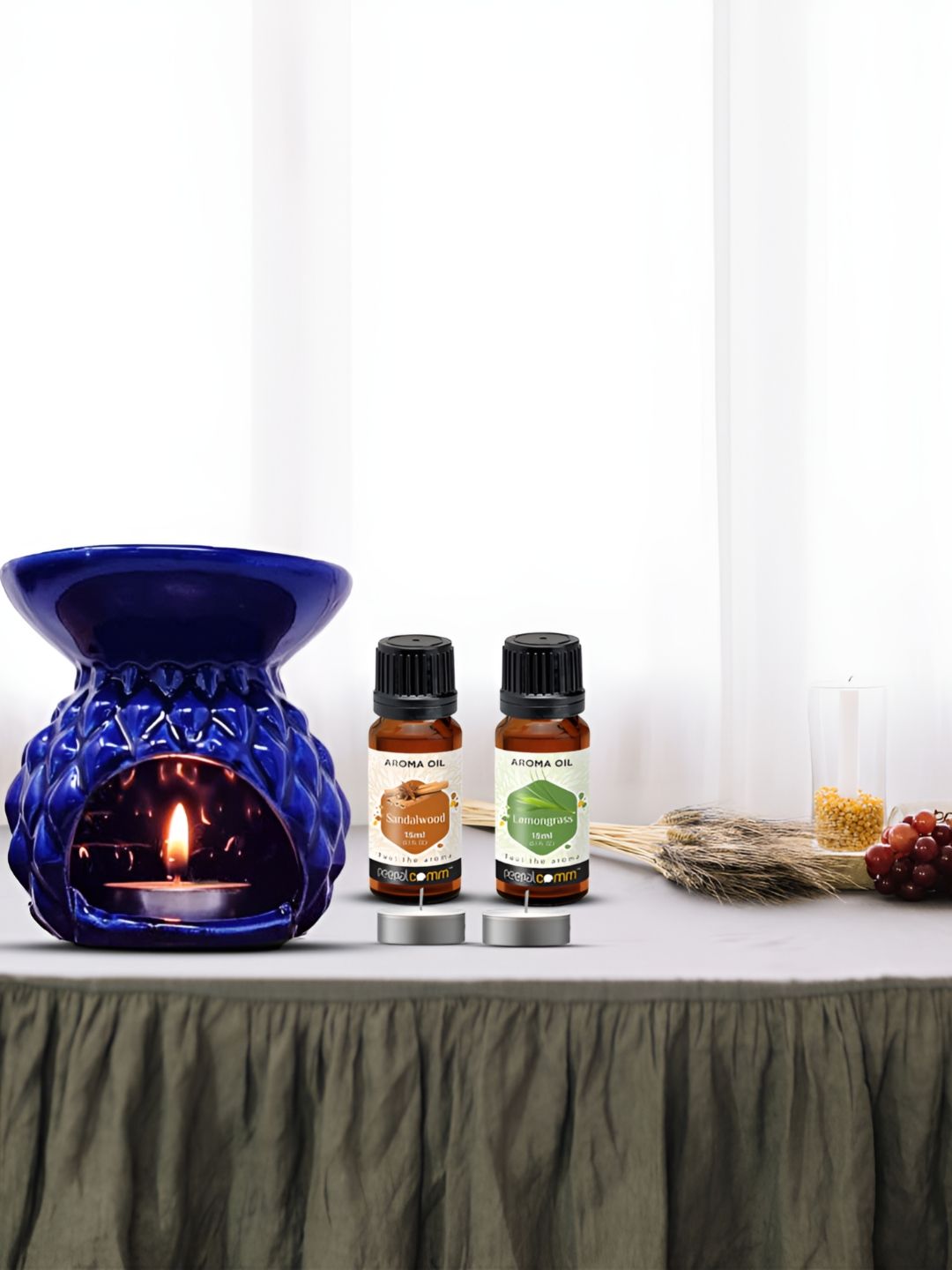 PEEPALCOMM 3-Pcs Blue Aroma Oil Diffuser With Scented Oils (15ml)-picture-41