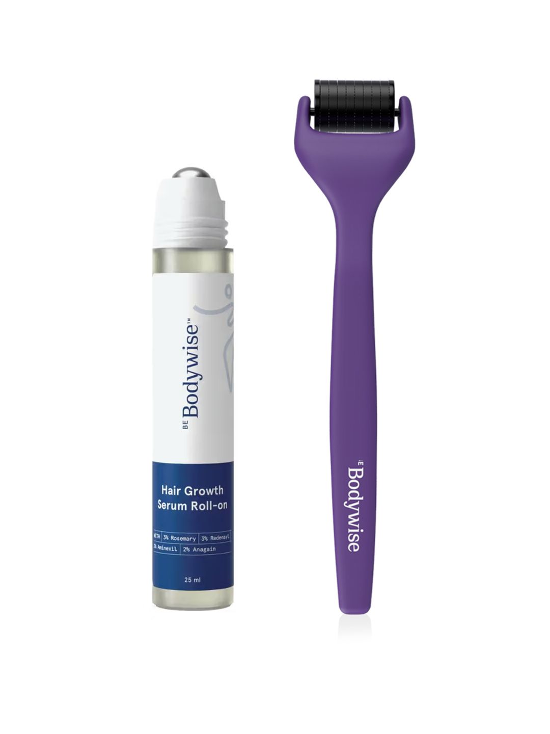 Be Bodywise Set of Hair Growth Serum Roll On 25ml & Advanced Derma Roller - Purple-image-48