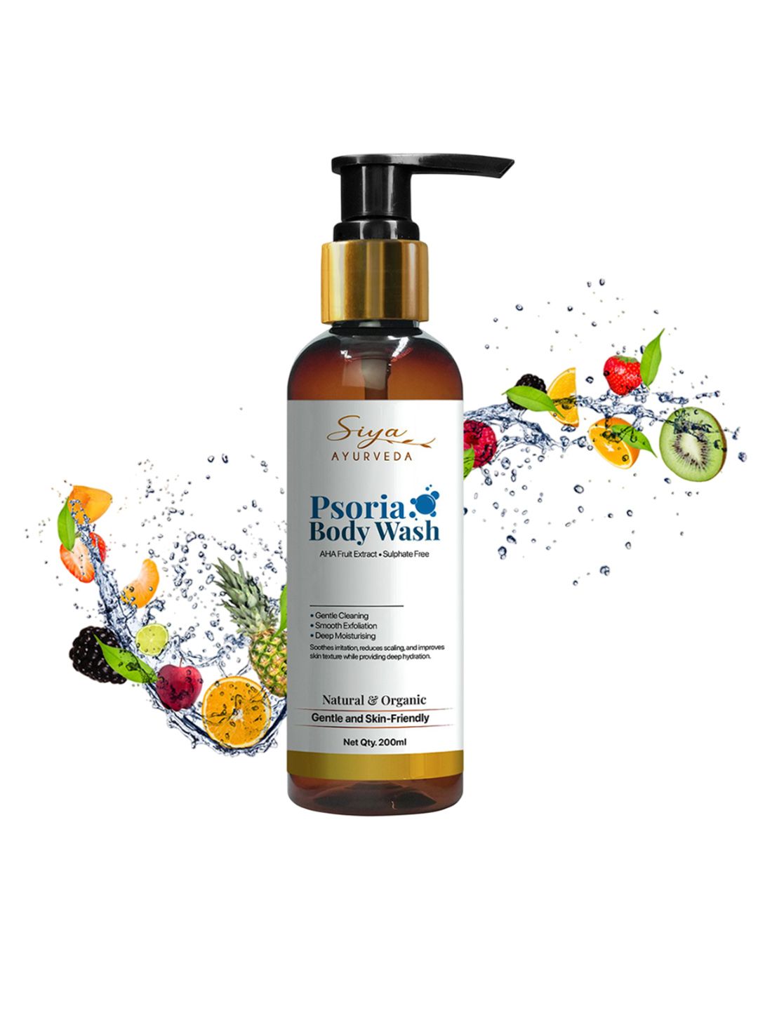 Siya Ayurveda Psoriasis Body Wash With 1% Salicylic Acid & AHA - 200 ml