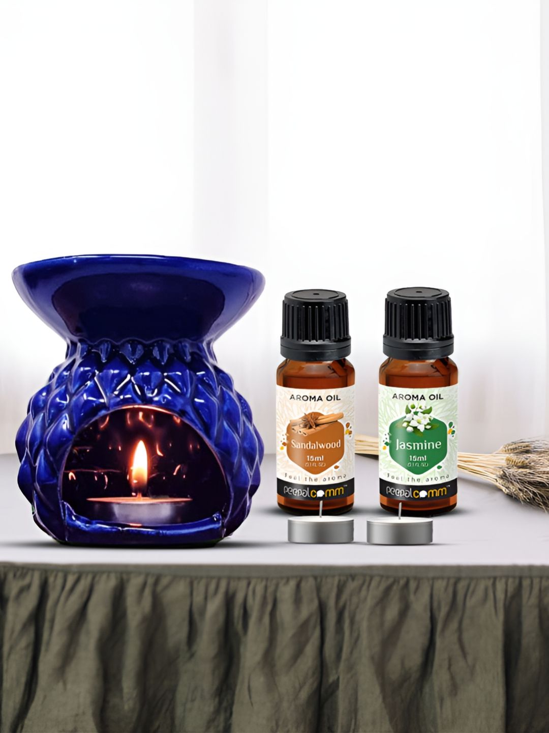PEEPALCOMM 3-Pcs Blue Aroma Oil Diffuser With Scented Oils (15ml)-picture-43