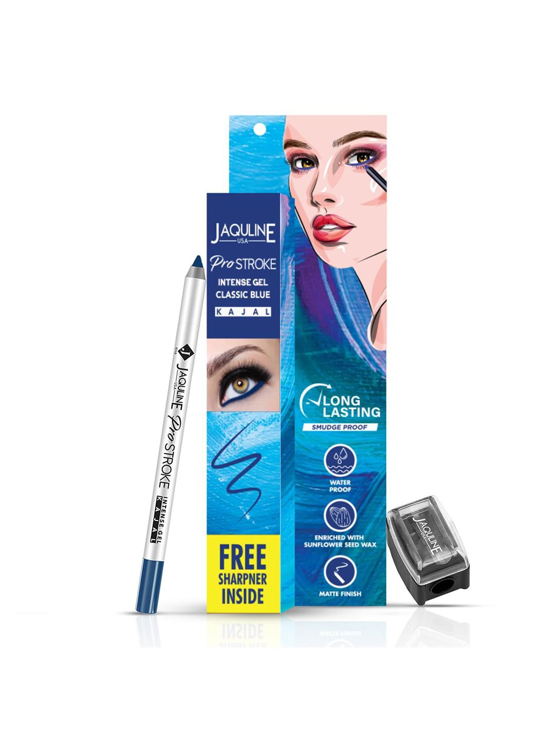 Jaquline USA Pro Stroke Intense Gel Kajal - Classic Blue-picture-4