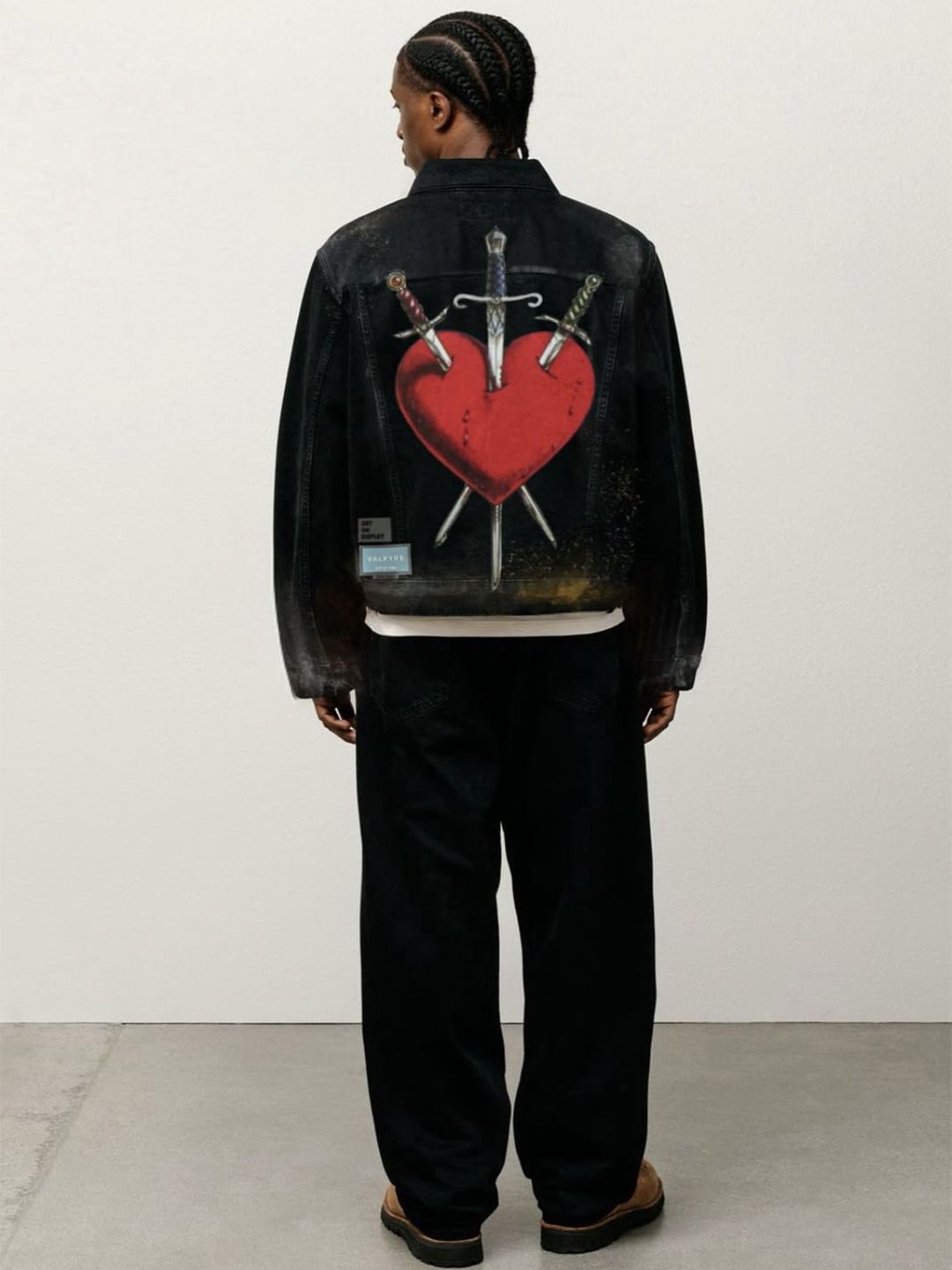 VALKYRE Unisex Graphic Printed Spread Collar Cotton Denim Jacket-picture-30