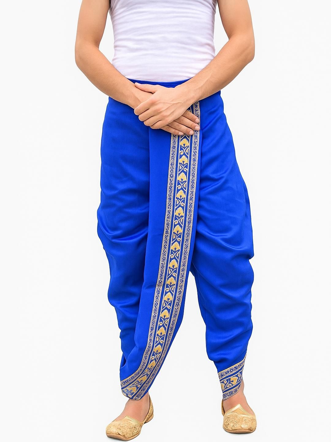 AMIT ONLINE Stylish Men's Solid Dupion Silk Bengali Style Dhoti Pant-picture-19