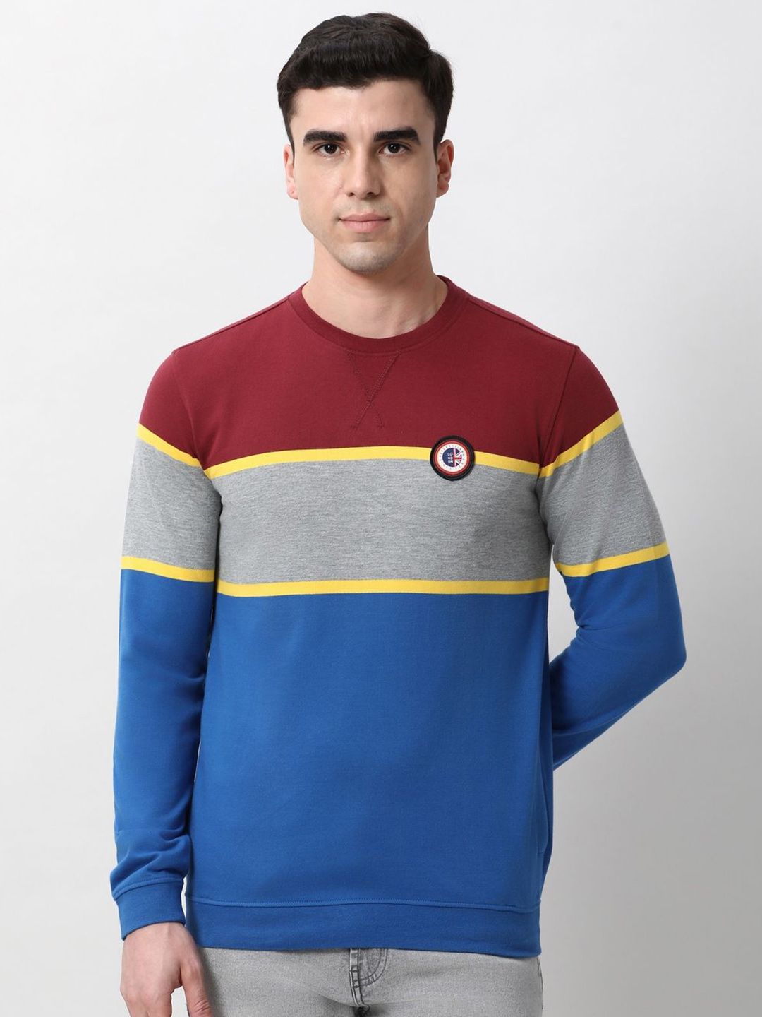 Peter England Casuals Men Colourblocked Sweatshirt-picture-55