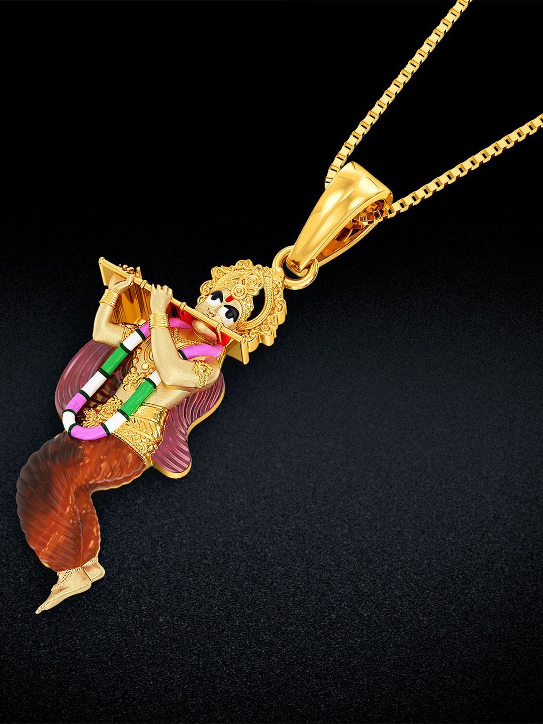 Joyalukkas Unisex 22KT Gold Lord Krishna Gold Pendant - 3.901 g-picture-14