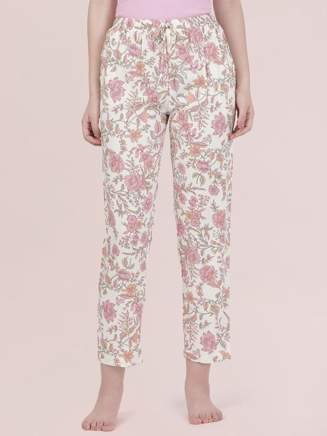 GO COLORS Printed Mid Rise Lounge Pants-picture-37