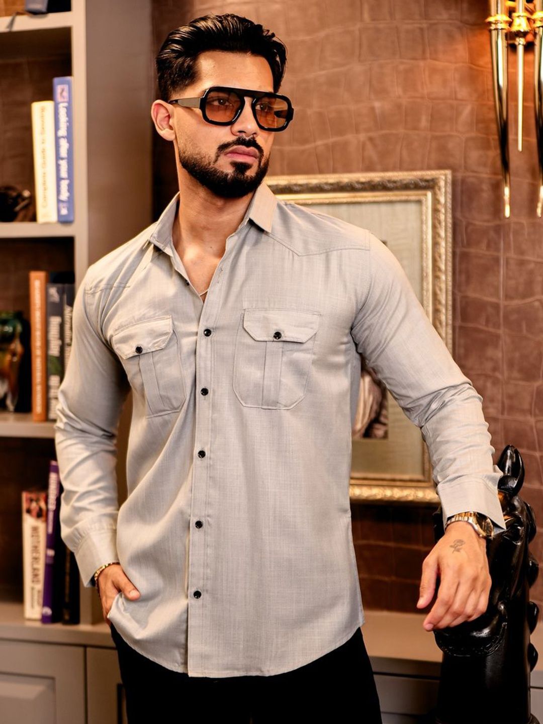 IKON FASHION Original Fit Spread Collar Cotton Casual Shirt-picture-24