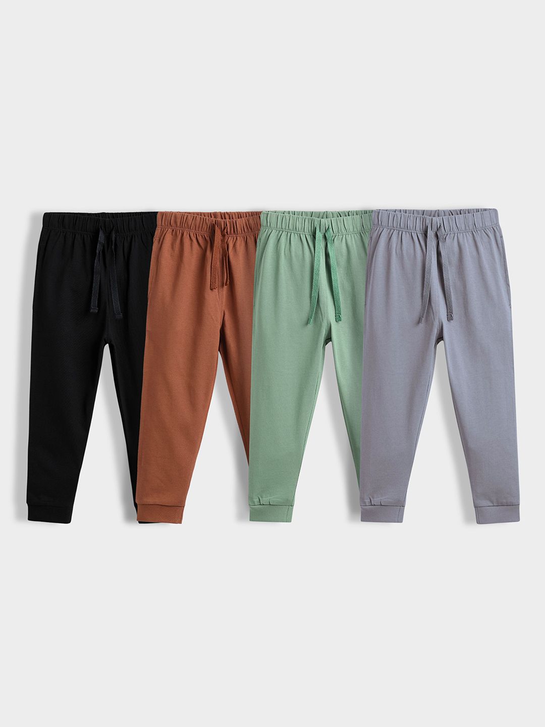 Orange Sugar Boys Pack of 4 Cotton Mid-Rise Joggers-picture-38