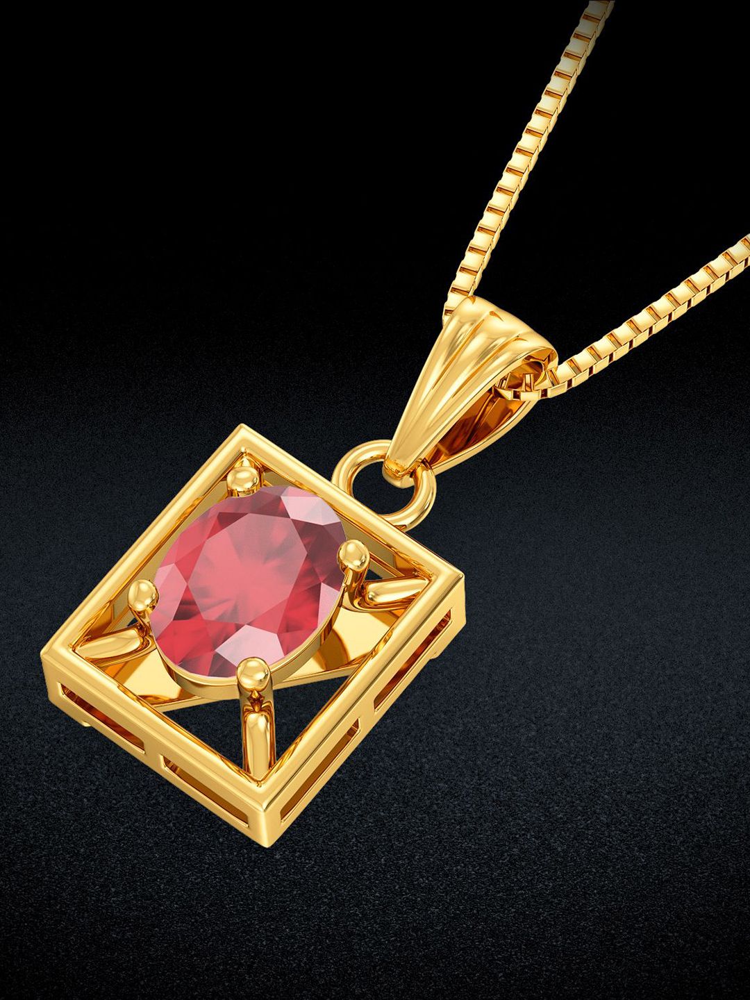 Joyalukkas Women 22KT Geometrical Shape Gemstone Pendant 4.053 g-picture-35