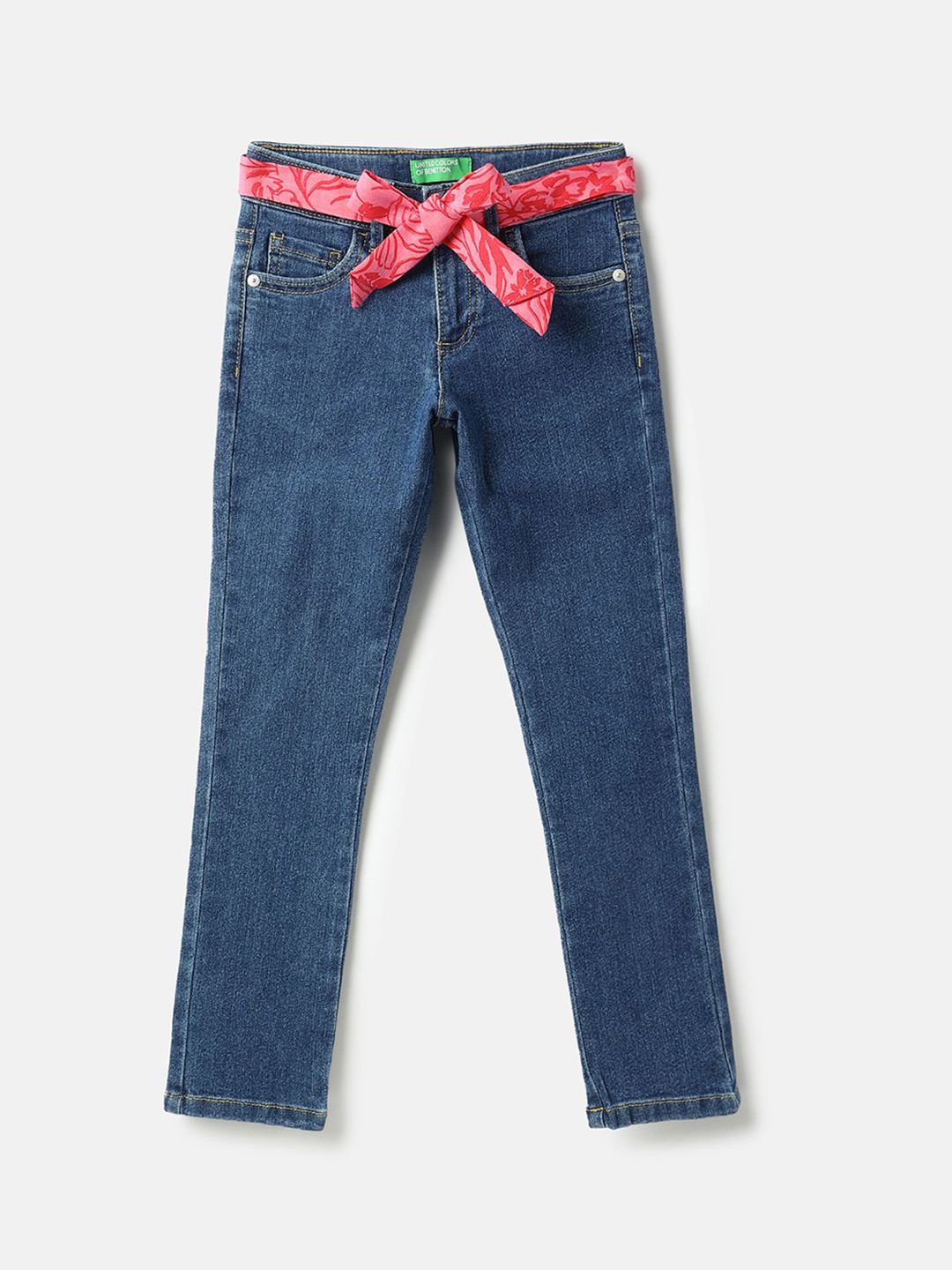 United Colors of Benetton Girls Slim Fit Mid-Rise Low Distress Non Stretchable Jeans-image-38