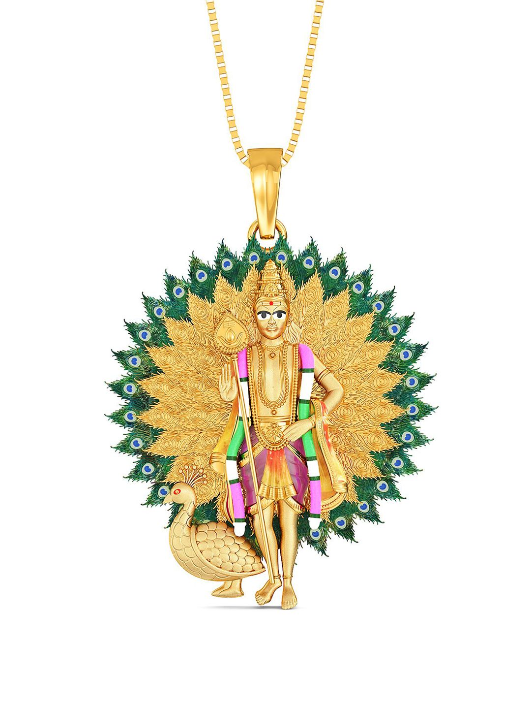 Joyalukkas 22KT Lord Murughan Gold Pendant - 7.152 g-picture-24