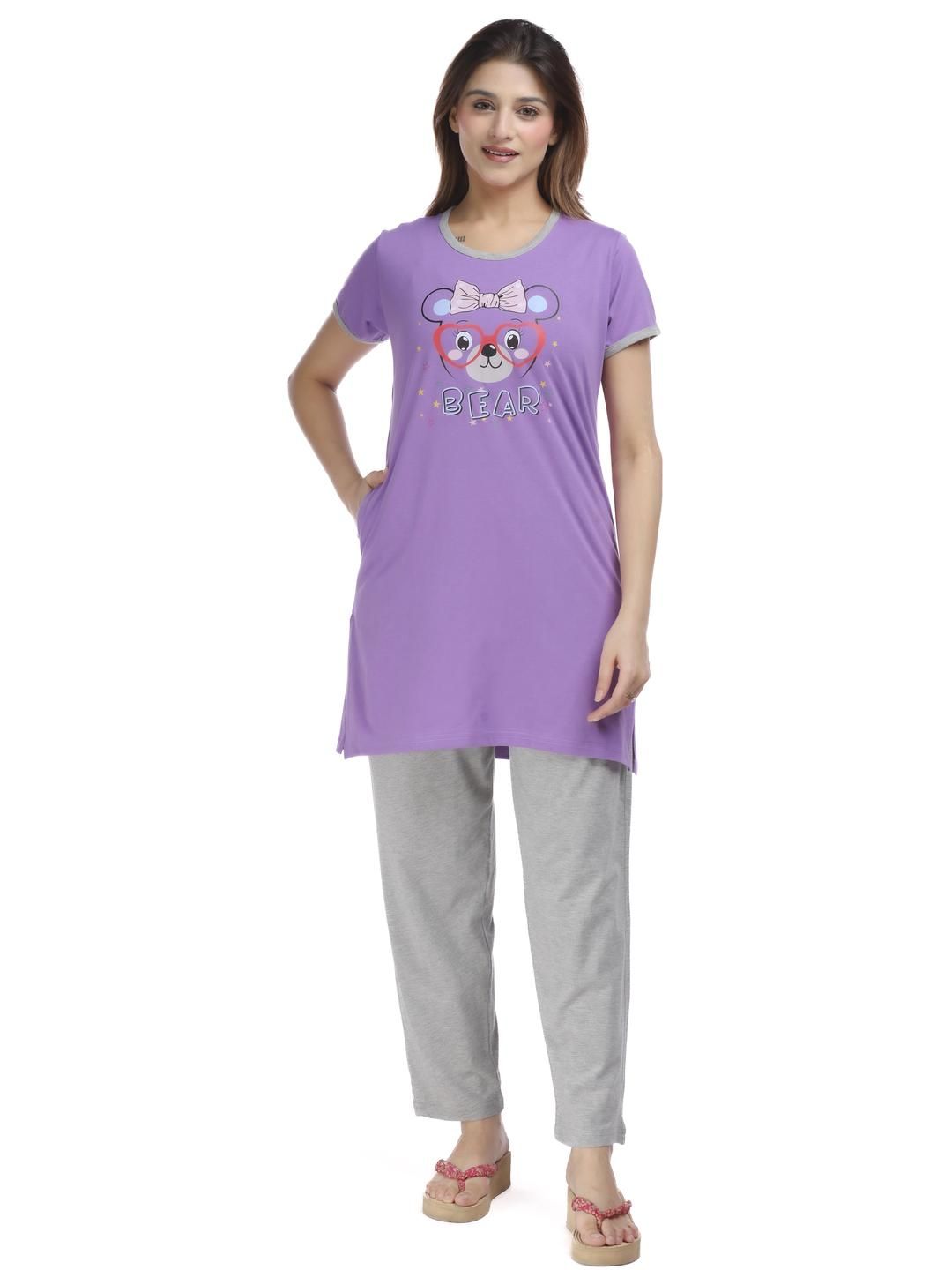 E-MAX Women Multi Cotton Blend Night suits-picture-28